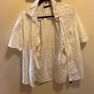 Short sleeve white dress shirt